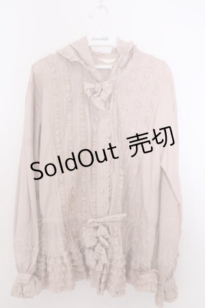 画像: PINK HOUSE / フリルフードブラウス  ピンク O-26-01-29-1083-LO-BL-IG-OS