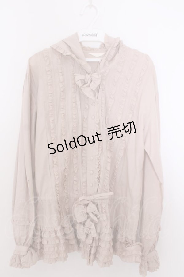 画像1: PINK HOUSE / フリルフードブラウス  ピンク O-26-01-29-1083-LO-BL-IG-OS (1)