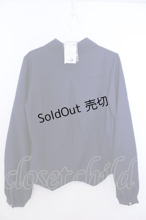 画像2: axes femme / チェーン付コルセット風ブラウス F ネイビー O-26-01-29-1010-AX-BL-OW-OS (2)