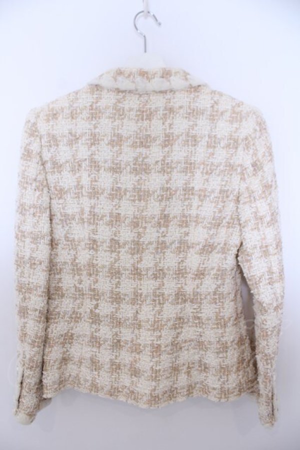 画像3: INGEBORG / ツイードシフォン巻きジャケット S アイボリー×ベージュ O-26-01-29-1097-LO-JA-IG-OS (3)