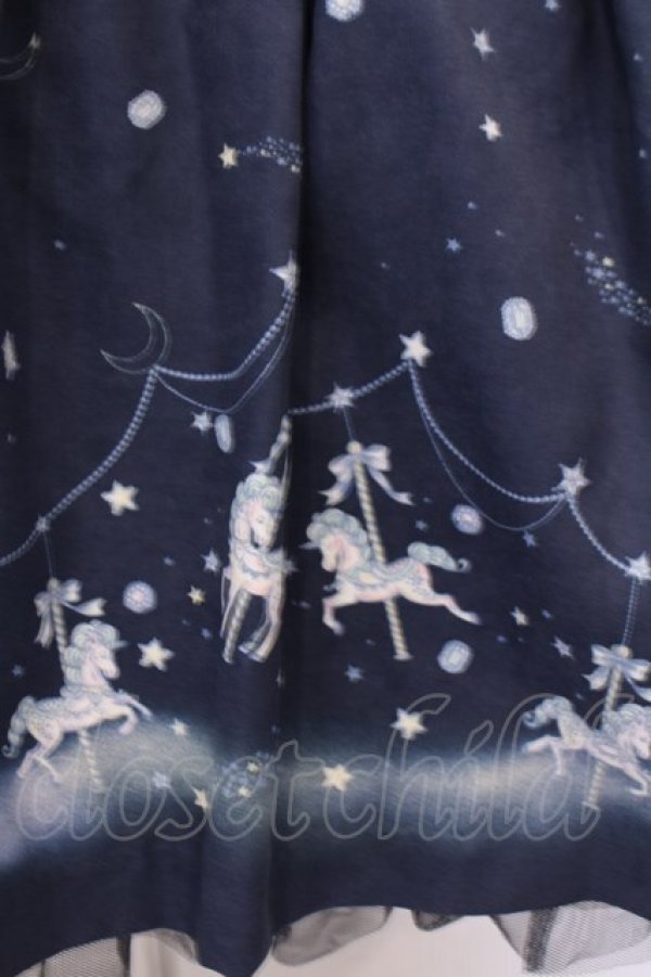 画像2: Secret Honey / 月と星のユニコーンワンピース 8 ネイビー O-26-01-29-1099-CA-OP-OW-OS (2)