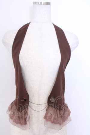 画像: axes femme / シフォンチュールフリルホルターベスト M ブラウン O-26-01-29-1101-AX-TO-OW-OS