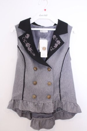 画像: axes femme / 花刺繍レースアップベスト F グレー O-26-01-29-1013-AX-TO-OW-OS