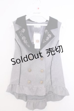 画像: axes femme / 花刺繍レースアップベスト F グレー O-26-01-29-1013-AX-TO-OW-ZT608