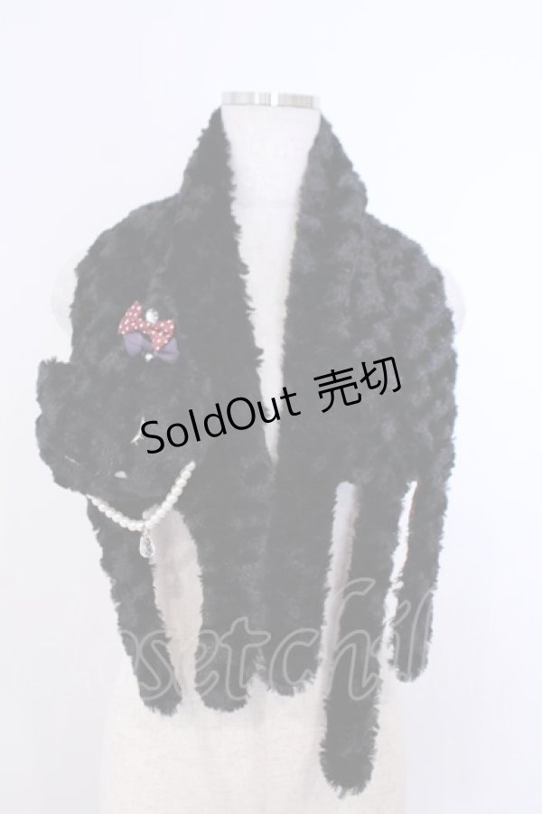 画像1: axes femme / ねこファーマフラー  クロ O-26-01-29-1105-AX-ZA-OW-OS (1)