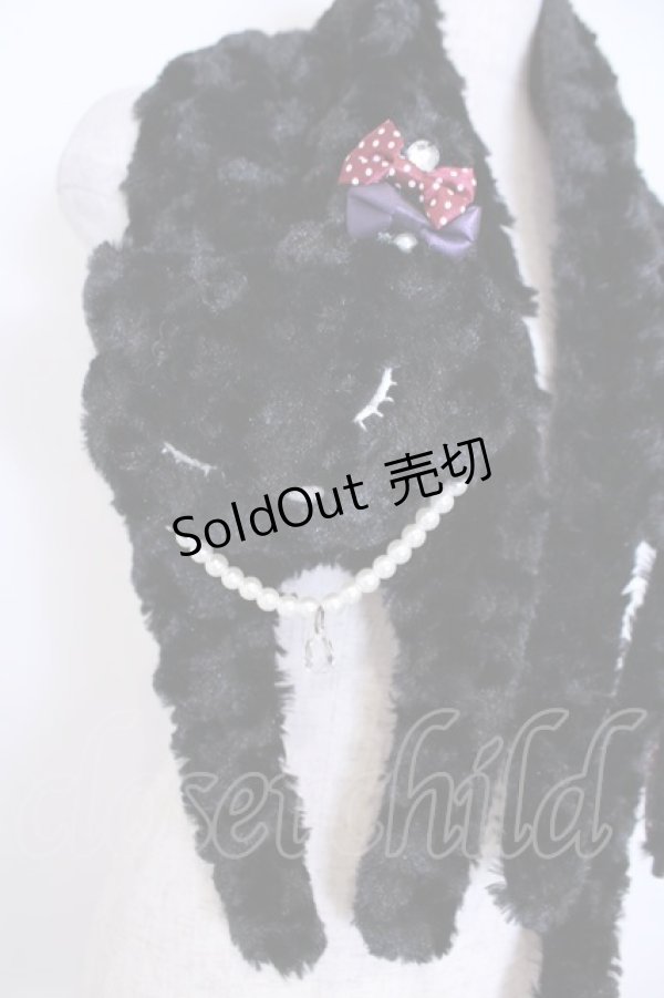 画像2: axes femme / ねこファーマフラー  クロ O-26-01-29-1105-AX-ZA-OW-OS (2)