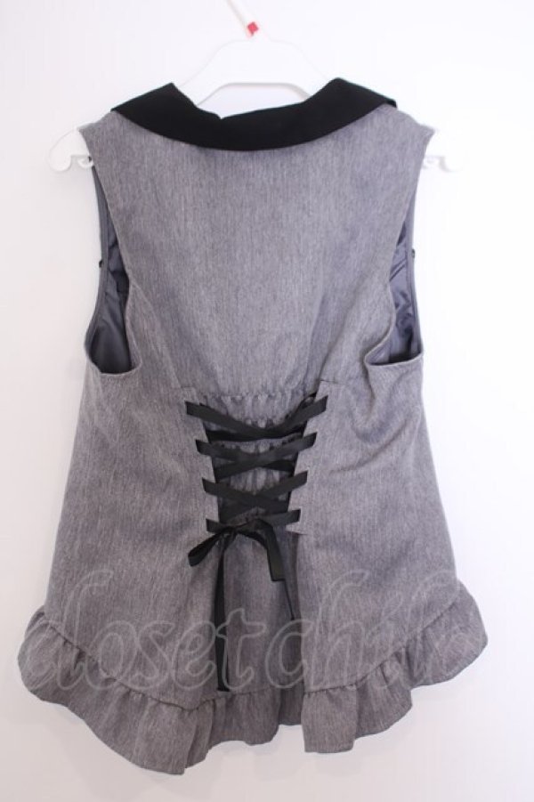 画像2: axes femme / 花刺繍レースアップベスト F グレー O-26-01-29-1013-AX-TO-OW-OS (2)