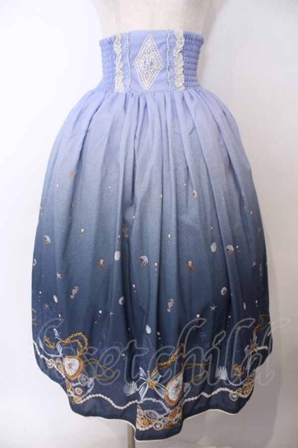 画像1: axes femme / 海グラデ柄ワンピース M ブルー O-26-01-29-1015-AX-OP-OW-OS (1)