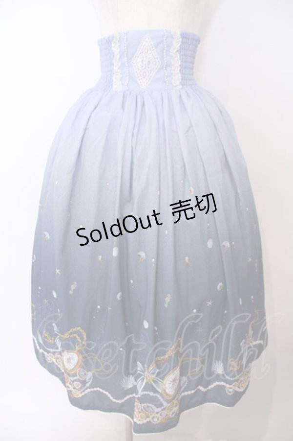 画像1: axes femme / 海グラデ柄ワンピース M ブルー O-26-01-29-1015-AX-OP-OW-OS (1)