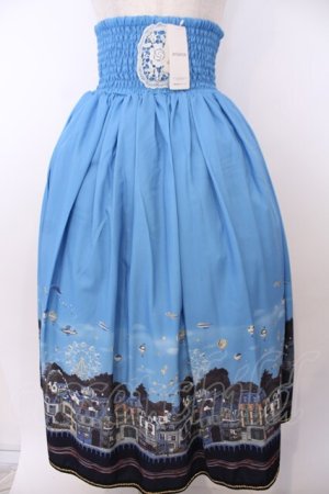 画像: axes femme / 街柄2wayスカート M ブルー O-26-01-29-1017-AX-SK-OW-OS