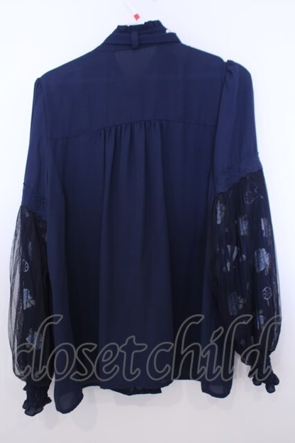 画像2: axes femme / 眠れる森の美女ブラウス M ネイビー O-26-01-29-1018-AX-BL-OW-OS (2)