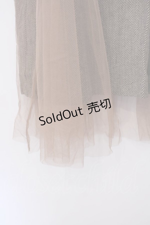 画像2: axes femme / Ｗスコッチ釦レイヤード風スカート F ベージュ O-26-01-29-1019-AX-SK-OW-ZT0209L (2)