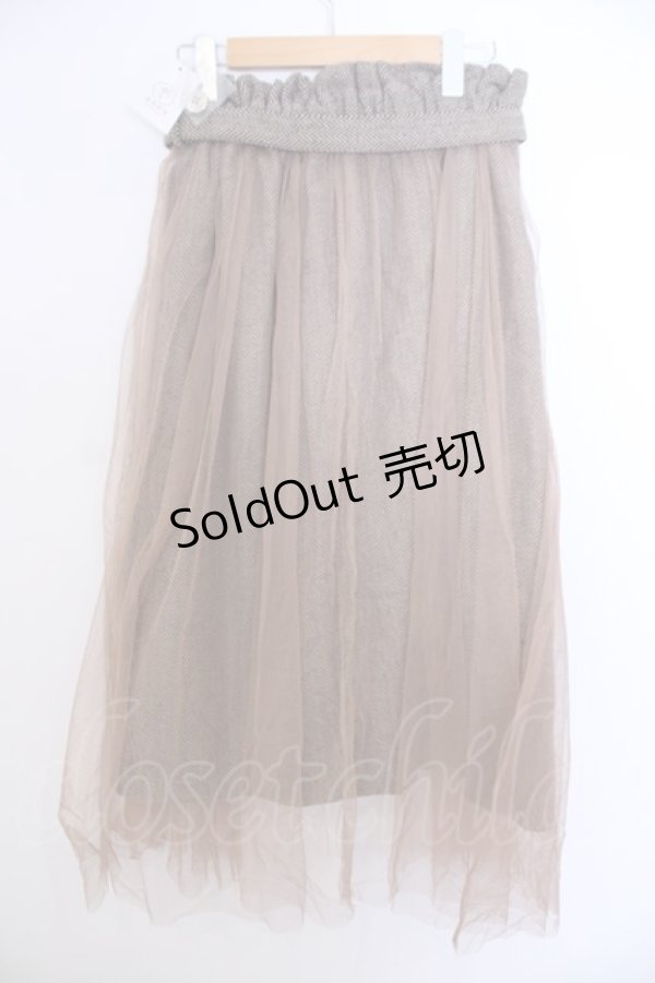 画像3: axes femme / Ｗスコッチ釦レイヤード風スカート F ベージュ O-26-01-29-1019-AX-SK-OW-ZT0209L (3)