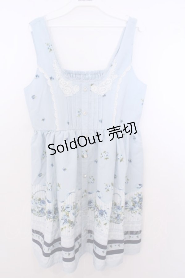 画像1: axes femme / フローラルメルヘン柄ワンピース M サックス O-26-01-29-1020-AX-OP-IG-OS (1)