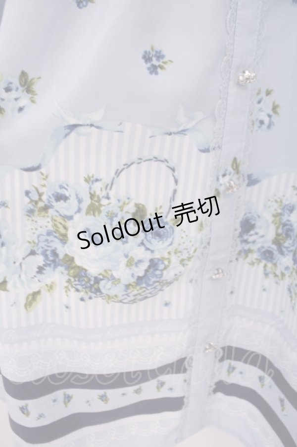 画像2: axes femme / フローラルメルヘン柄ワンピース M サックス O-26-01-29-1020-AX-OP-IG-OS (2)