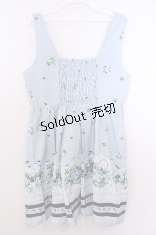 画像4: axes femme / フローラルメルヘン柄ワンピース M サックス O-26-01-29-1020-AX-OP-IG-OS (4)