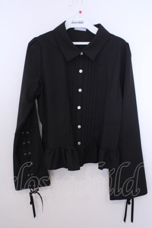 画像: axes femme POETIQUE / レースアップデザインブラウス M クロ O-26-01-29-1022-AX-BL-OW-OS