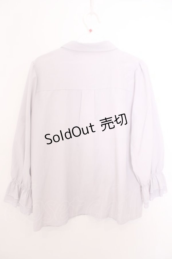 画像3: axes femme / タイ付きフレームローズ刺繍ブラウス F ラベンダー O-26-01-29-1024-AX-BL-OW-OS (3)