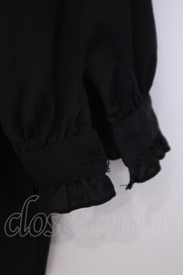 画像2: axes femme / クラシカル刺繍七分袖ブラウス M クロ O-26-01-29-1025-AX-BL-OW-OS (2)