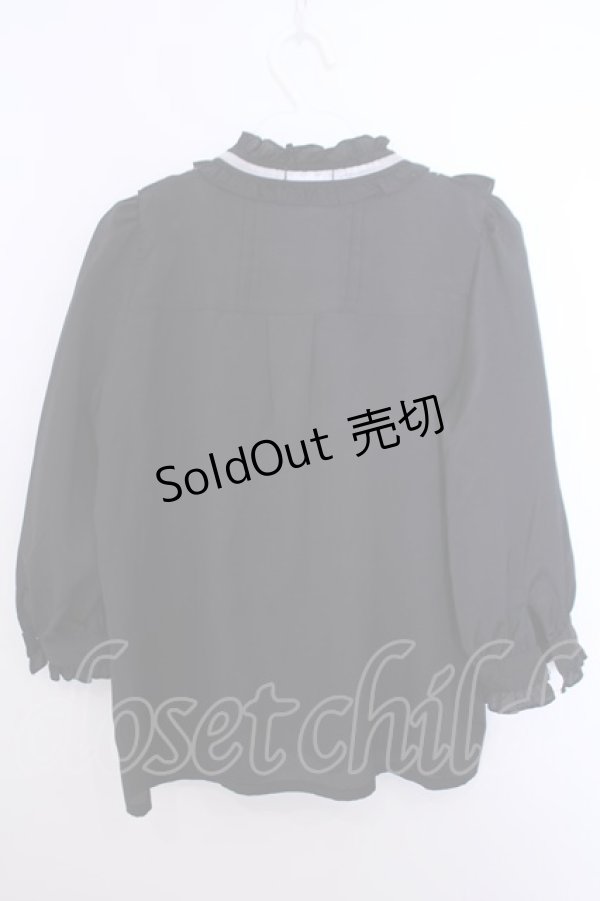 画像3: axes femme / クラシカル刺繍七分袖ブラウス M クロ O-26-01-29-1025-AX-BL-OW-OS (3)