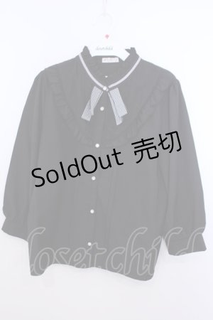 画像: axes femme / カメオブローチ付シフォンブラウス【カメオブローチ欠品】 F クロ O-26-01-29-1028-AX-BL-OW-OS