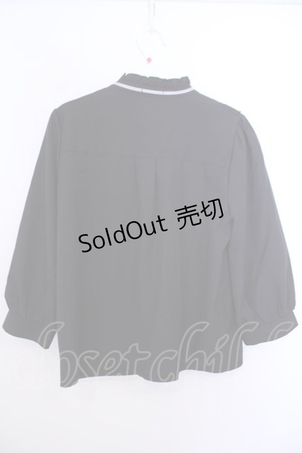 画像2: axes femme / カメオブローチ付シフォンブラウス【カメオブローチ欠品】 F クロ O-26-01-29-1028-AX-BL-OW-OS (2)