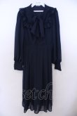 画像1: axes femme / ラッフルフリルシフォンワンピース M ネイビー O-26-01-29-1004-AX-OP-OW-OS (1)