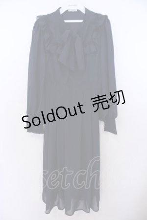 画像: axes femme / ラッフルフリルシフォンワンピース M ネイビー O-26-01-29-1004-AX-OP-OW-OS