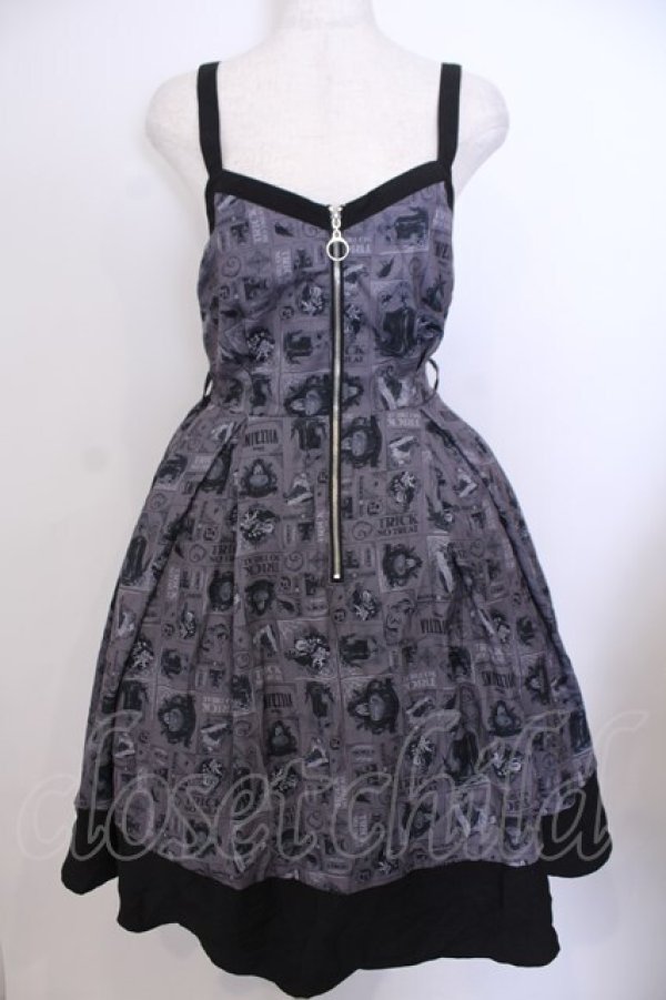 画像1: axes femme POETIQUE / ディズニーヴィランズ/ワンピース M クロ O-26-01-29-1036-AX-OP-OW-OS (1)