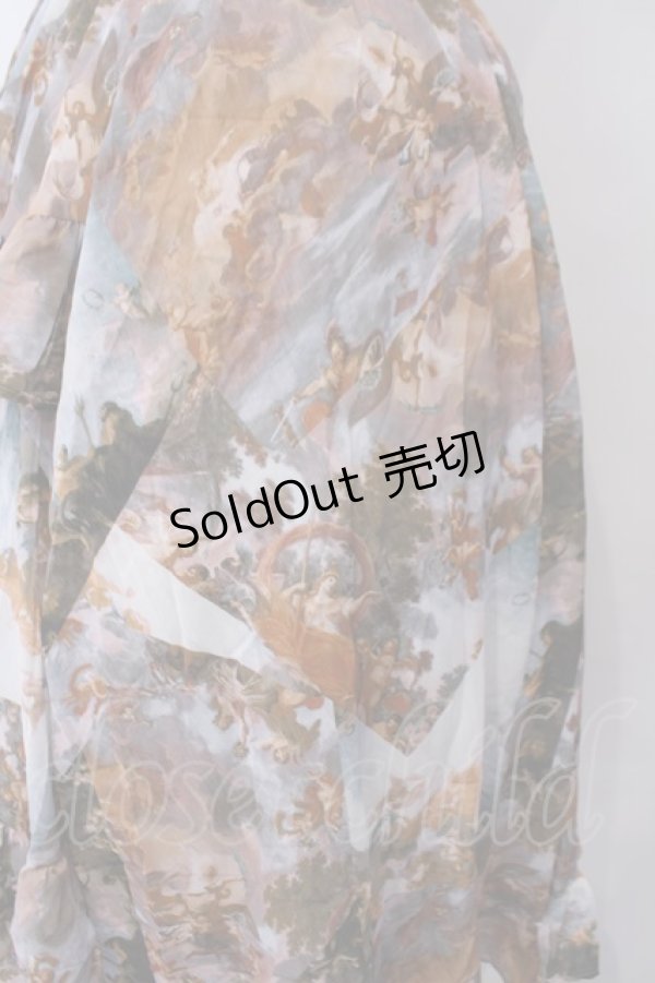 画像2: axes femme NOSTALGIE / 天使柄フリルロングスカート M サックス系 O-26-01-29-1037-AX-SK-OW-OS (2)