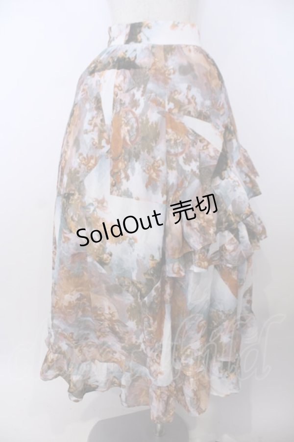 画像5: axes femme NOSTALGIE / 天使柄フリルロングスカート M サックス系 O-26-01-29-1037-AX-SK-OW-OS (5)