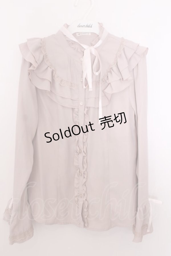 画像1: axes femme / フリル袖ブラウス M ピンク O-26-01-29-1038-AX-BL-OW-OS (1)