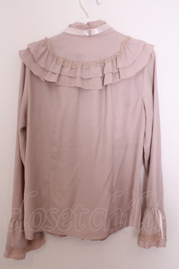 画像2: axes femme / フリル袖ブラウス M ピンク O-26-01-29-1038-AX-BL-OW-OS (2)