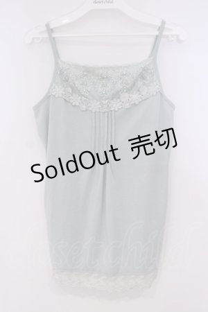 画像: axes femme / ビジュー使いキャミソール M ミントブルー O-26-01-29-063-AX-TO-OW-OS