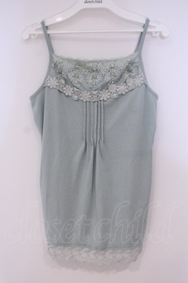 画像1: axes femme / ビジュー使いキャミソール M ミントブルー O-26-01-29-063-AX-TO-OW-OS (1)