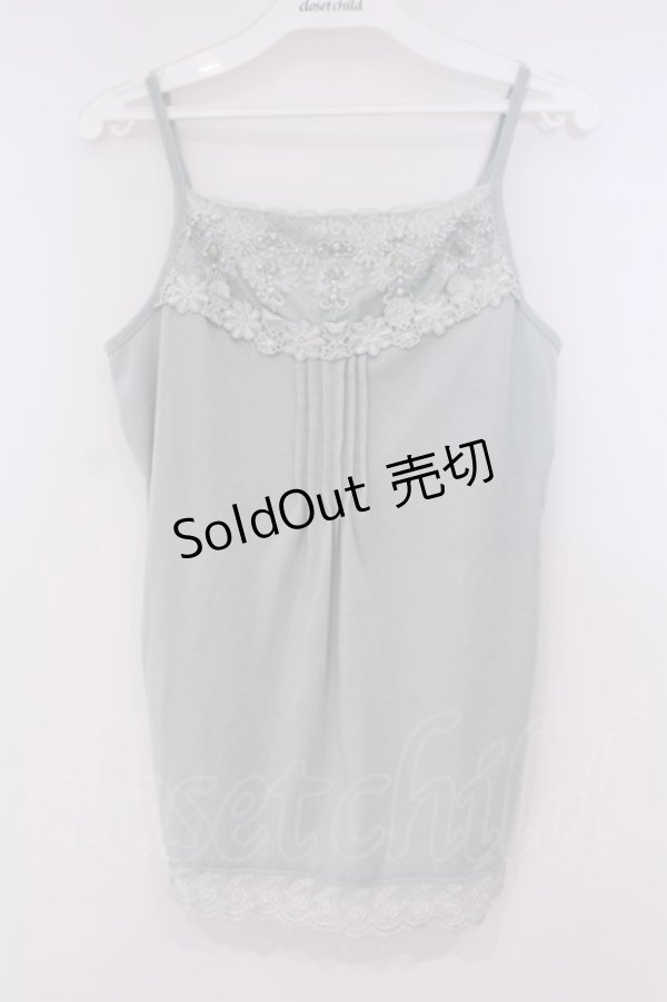 画像1: axes femme / ビジュー使いキャミソール M ミントブルー O-26-01-29-063-AX-TO-OW-OS (1)