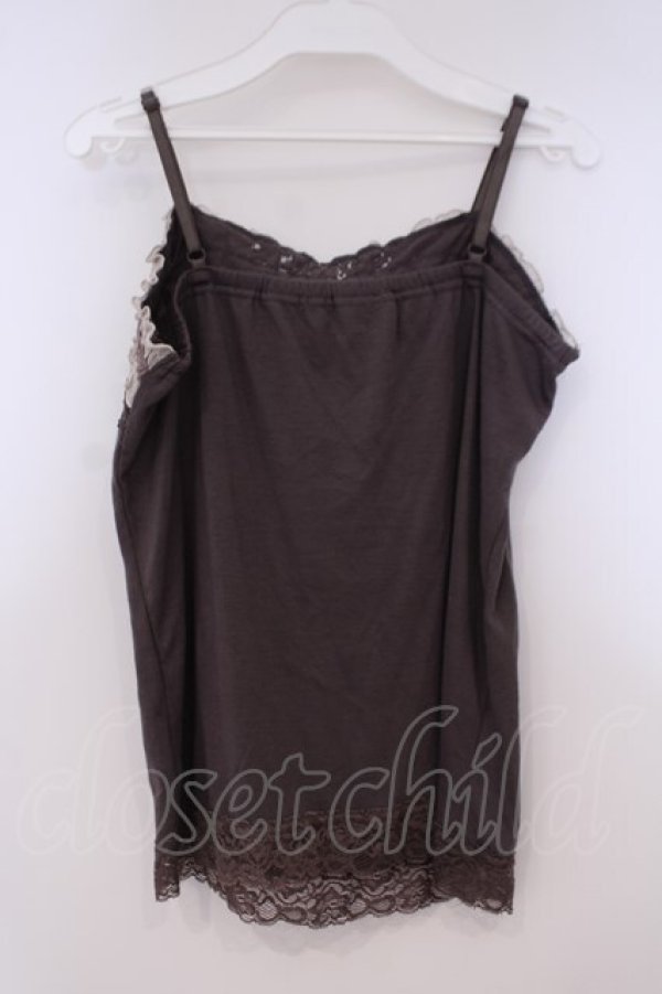 画像3: axes femme / ギャザーシフォンキャミソール M ブラウン O-26-01-29-064-AX-TO-OW-OS (3)