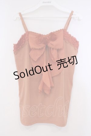 画像: axes femme / バラモチーフ使いBIGリボンキャミソール M オレンジ O-26-01-29-066-AX-TO-OW-OS