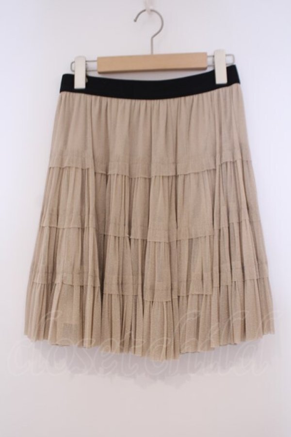 画像1: axes femme / ラメチュールスカート M シャンパンゴールド O-26-01-29-068-AX-SK-OW-OS (1)