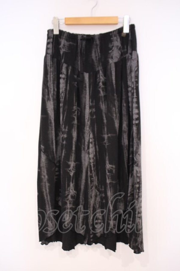 画像1: ALGONQUINS / ムラ染ワイドパンツ F ブラック O-26-01-29-070-AL-PA-OW-OS (1)