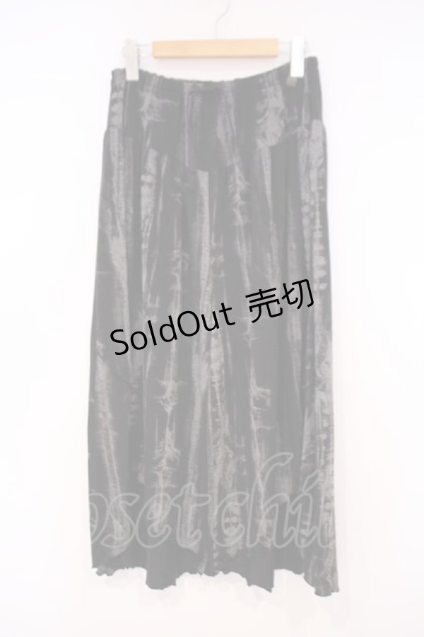 画像1: ALGONQUINS / ムラ染ワイドパンツ F ブラック O-26-01-29-070-AL-PA-OW-OS (1)