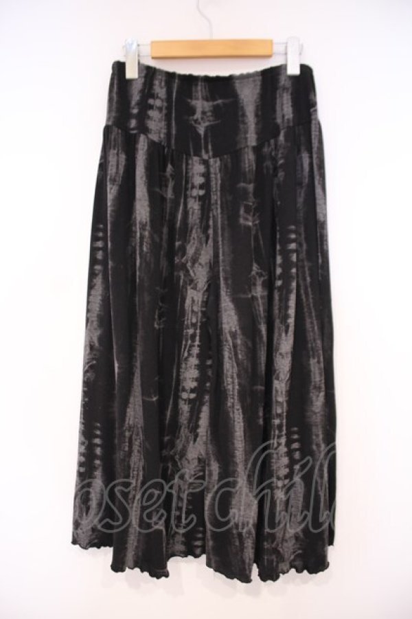 画像2: ALGONQUINS / ムラ染ワイドパンツ F ブラック O-26-01-29-070-AL-PA-OW-OS (2)