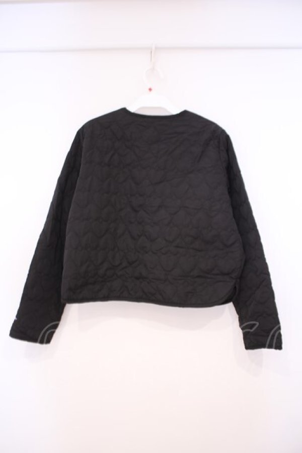 画像2: m petit by misako / クロミタフタハートキルトジャケット M クロ O-26-01-29-072-LO-JA-OW-OS (2)