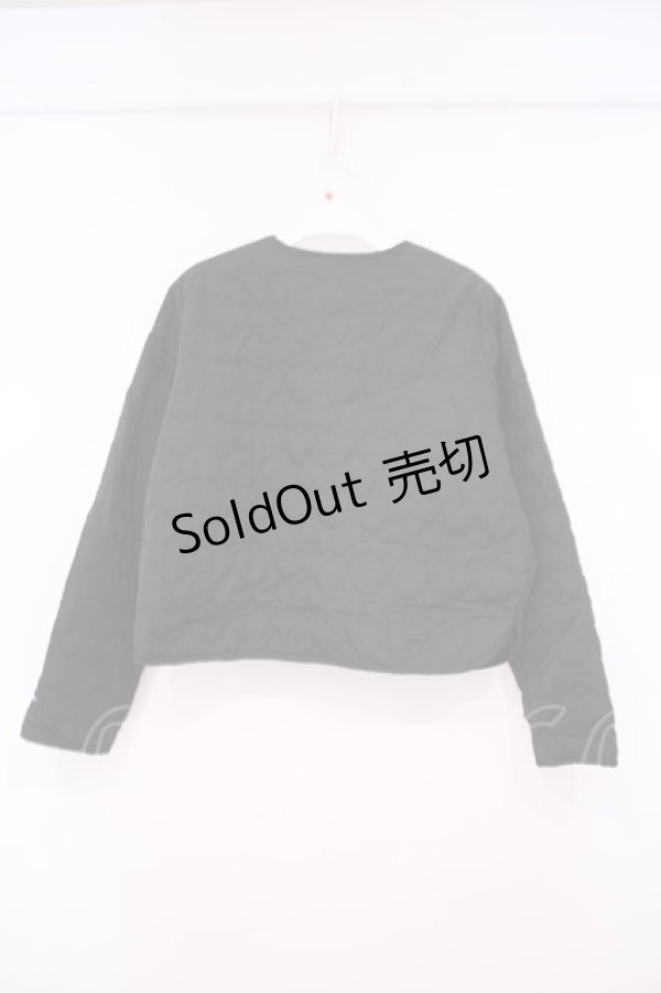 画像2: m petit by misako / クロミタフタハートキルトジャケット M クロO-26-01-29-072-LO-JA-OW-ZT587 (2)