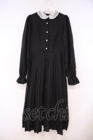 画像: m petit by misako / AM*レースエリプリーツワンピース S クロ O-26-01-29-073-LO-OP-OW-OS