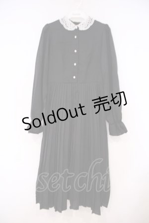 画像: m petit by misako / AM*レースエリプリーツワンピース S クロ O-26-01-29-073-LO-OP-OW-ZT0131B