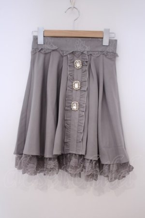 画像: Rojita / ビジュ釦裾レーススカート  グレー O-26-01-29-006-LO-SK-IG-OS