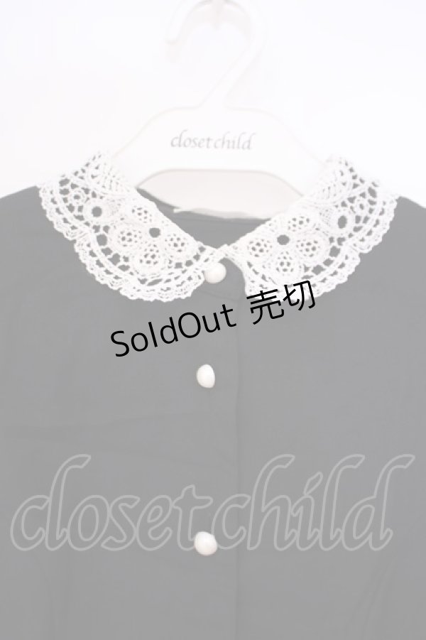 画像2: m petit by misako / AM*レースエリプリーツワンピース S クロ O-26-01-29-073-LO-OP-OW-ZT0131B (2)
