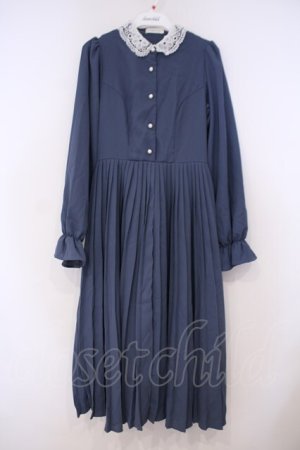 画像: m petit by misako / AM*レースエリプリーツワンピース S アオ O-26-01-29-074-LO-OP-OW-OS