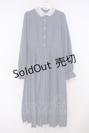 画像: m petit by misako / AM*レースエリプリーツワンピース S アオ O-26-01-29-074-LO-OP-OW-ZT0131B